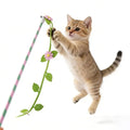 Creative Felt Kitten Cat Teaser Stick Flower Leaf Shaped Long Stick Teaser Cat Wand Cat Interactive Interactive Playing