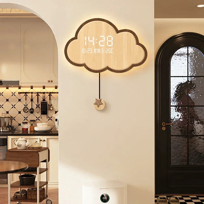Cloud-Shaped Wall Clock LED Perpetual Calendar | SAMAG