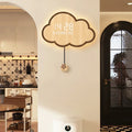 Cloud-Shaped Wall Clock LED Perpetual Calendar 2024 Motion-Sensor Silent Mechanism Long Battery Life
