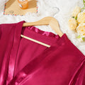 Women Satin Pajama Set Robe Lace Lingerie Sexy Silk | SAMAG