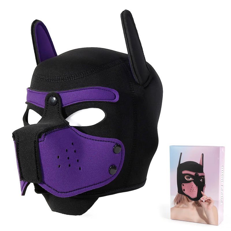10 Colors Puppy Cosplay Costumes Increase Large Size Padded Rubber Full Head Hood Mask With Ears For Couples Dog Role Play Games