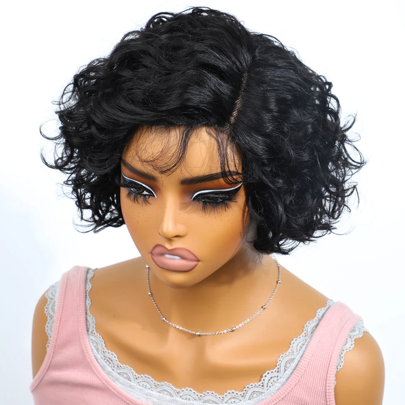 Sleek Short Pixie Cut Lace Wigs 100% Real Brazilian Body Wave Lace Wigs With Baby Hair Bodywave Human Hair Wigs For Women