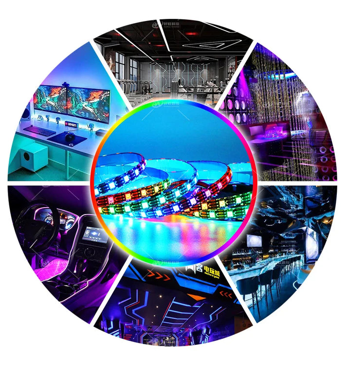 SK6812 RGBW Led Strip Light 4 in 1 Similar WS2812B 1m 5m 30 60 144 LEDs Individual Addressable RGBWW Led Lights IP30 65 67 5V12V