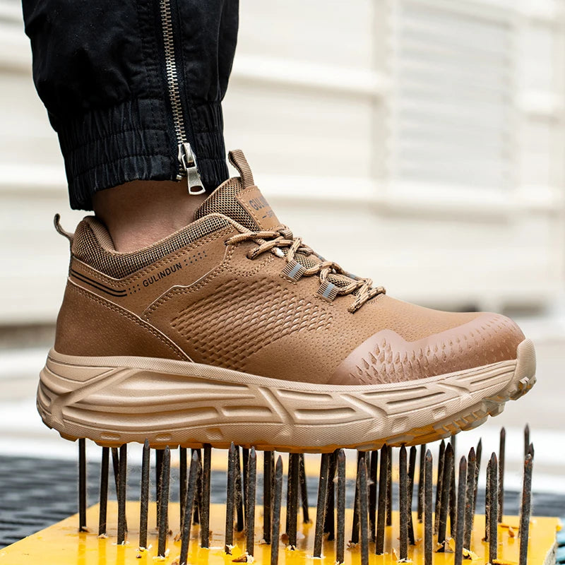 Wide Toe Work Safety Shoes Men Work Sneakers Anti Smash Anti Puncture Steel Toe Shoes Lightweight Protection Safety Boots