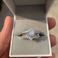 Newshe 925 Silver Bridal Set Original Wedding Rings for Women 1.8Ct Round Cut Zircon Moissanite Engagement Ring Enhancer Band