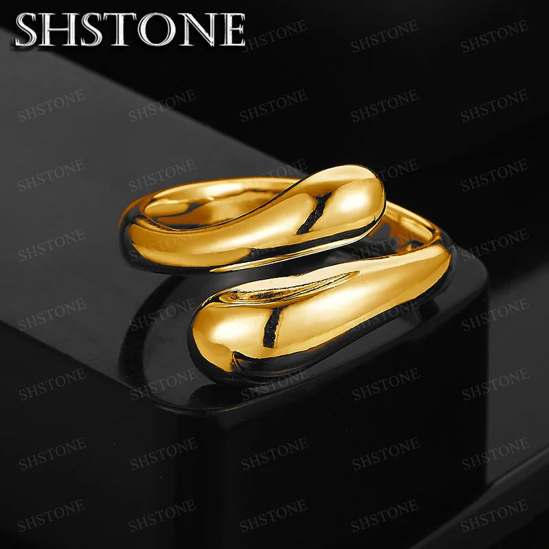 Trending Products Popular Brands 18K Gold Water Drop Rings for Women Fashion Wedding Accessories Party Jewelry Gifts