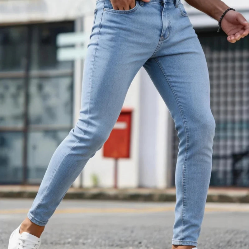 Men'S Slim-Fit Denim Long Pants - Basic Stretch Style | SAMAG