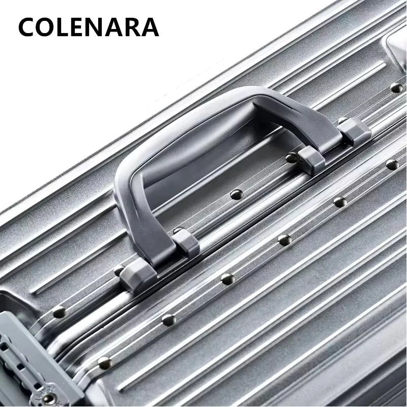 COLENARA Suitcase Full Aluminum Magnesium Alloy Boarding Box Large Capacity Trolley Case 20"24"26"29 Inch Travel Bag Luggage