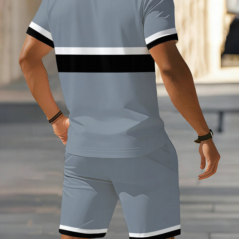 Summer Men's Polo Shirt Set - 3D Printed Design | SAMAG