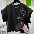 ZANZEA Summer Blouses Women Three - D Flowers Shirts Short - View 7 | SAMAG