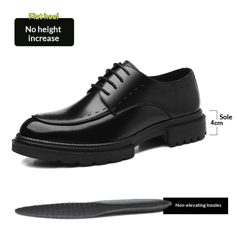 7-9cm Height Increasing Shoes for Men Summer Autumn Inside High Shoes Men's Hollow Business Dress Men's Elevator Leather Shoes