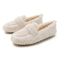 Lambwool Moccasins Femme Curly Sheep Fur Flats Woman Warm Plush Loafers Winter Cotton Shoes Women Furry Snow Boot