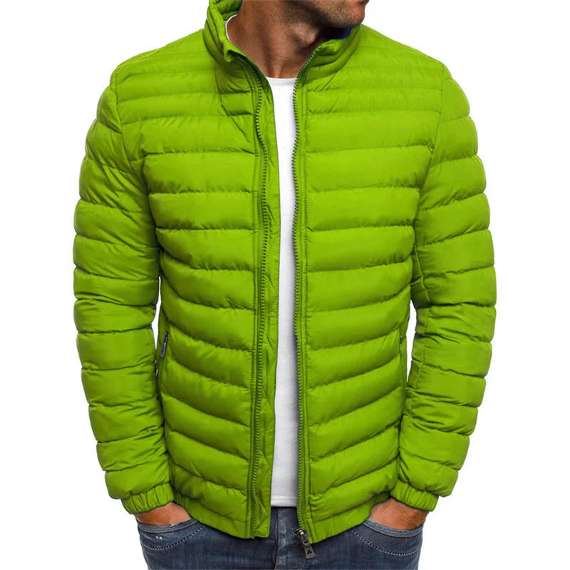Winter Puffer Jacket Men's Stand Collar Warm Parka Coat Street Fashion Casual Lightweight Overcoat Men's Clothes Male Streetwear