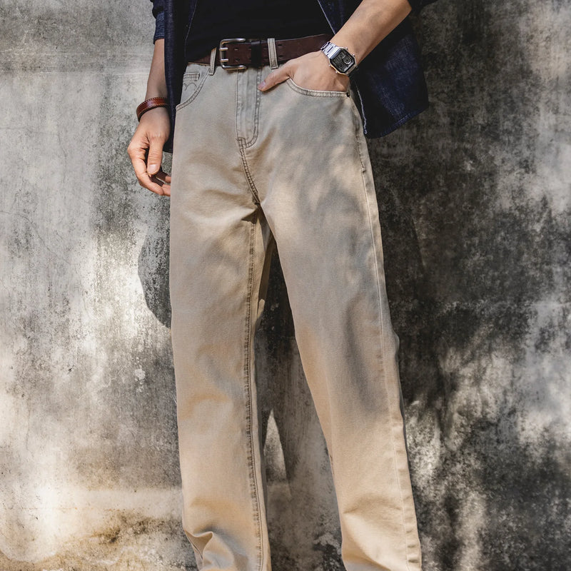 American Retro Straight Leg Men's Jeans Casual Loose Fit | SAMAG