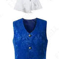 Men Steampunk Renaissance Cosplay Medieval Gothic Waistcoat Vest Vintage Vicotiran Jacquard Swallow Top Noble Fiveshell Costume