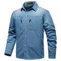 New Fashion Men Classic Light Blue Long Sleeves Denim | SAMAG
