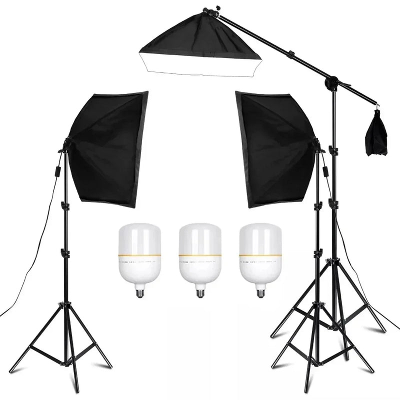 SH 50x70CM Photography Softbox Lighting Kits Professional Continuous Light System Equipment For Photo Studio