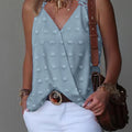 Women's V Neck Swiss Dot Camisole Tank Top Lace Trim Loose Top Casual Tank Top Spring Summer Chic Tank Top Daily Lightweight Top
