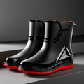 Rain Shoes Men's Medium Tube Non-slip Waterproof Shoes Outdoor Water Boots Thermal Short Tube Rubber Shoes Men