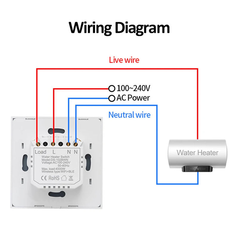 ELEGAN 20A/40A Tuya Smart Wifi Water Heater Switch Air Conditioner Smart Life Remote Voice Timer Control For Alexa Google Home