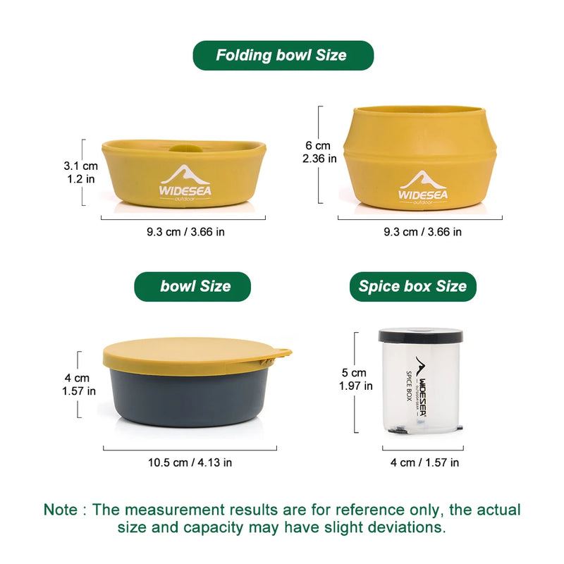 Widesea Camping Cookware Set Easy to Carry Multi Combinations Portable Outdoor Cooking Kit with Stove Cutlery for Hiking Picnic