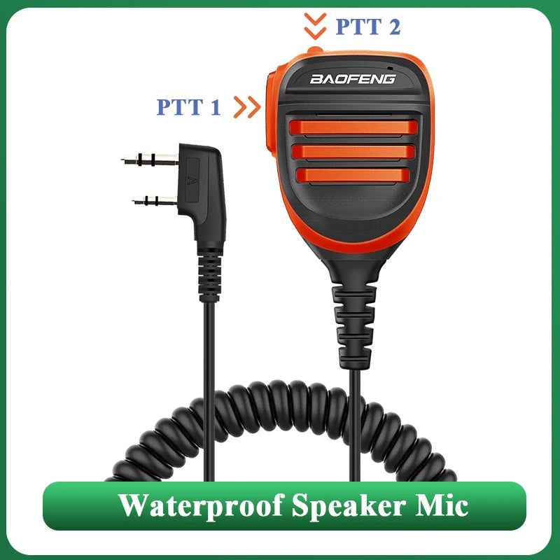 Baofeng Walkie Talkie Speaker Microphone Waterproof PTT Mic For UV-5R UV-16 UV-13 UV-21 UV17 Two Way Radio QuanSheng UV-K5 UV-K6