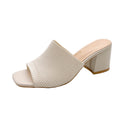Women Sandals Slippers Luxury Summer Outdoor Casual Women Shoes Open Toe Soft High Heels Slides Black Mules Sandals Size 42