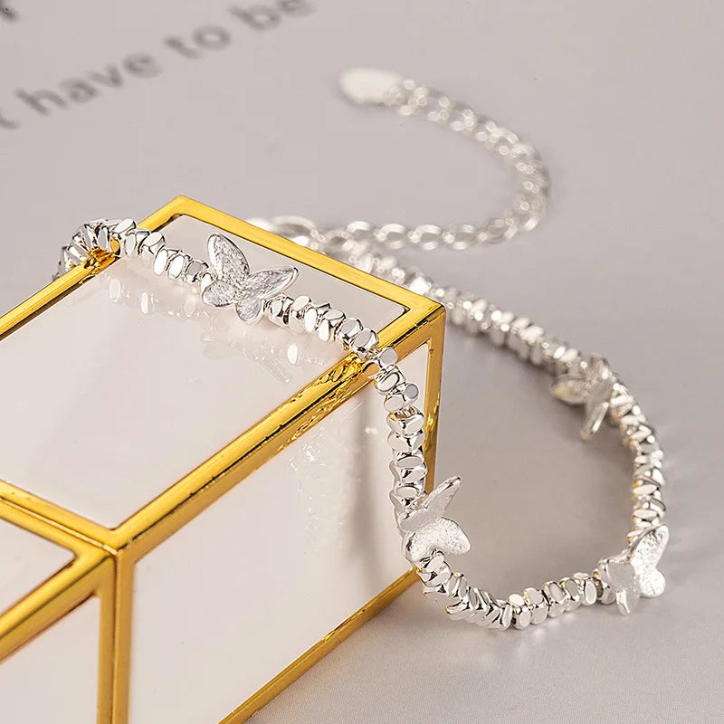 VENTFILLE 925 Sterling Silver Butterfly Bracelet for Girl Bead String Design Insect Fashion Versatile - Visuel 3 | SAMAG