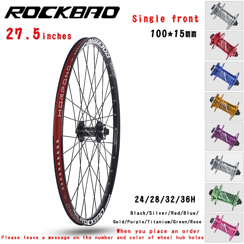 ROCKBAO Mountain Bike Wheelset 24/26/27.5/29 Inches Disc Brake Aluminum Alloy 4Bearings 7-12Speed Thru Axle MTB Bicycle Wheel