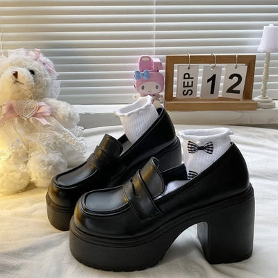 Autumn Platform Mary Jane Shoes Ladies High Heels Loafers | SAMAG