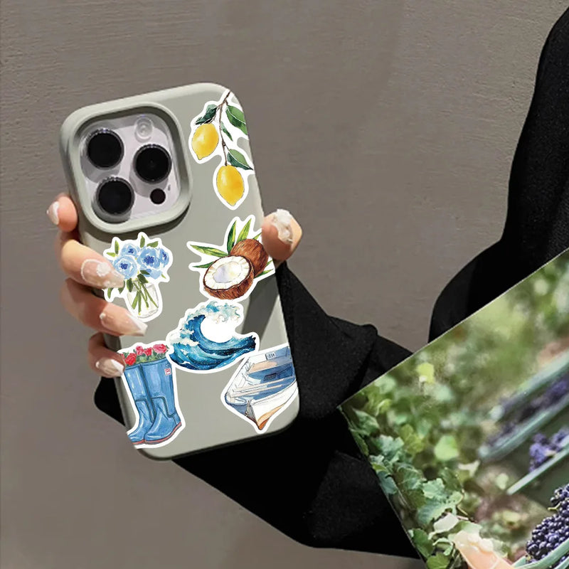 50Pcs Open Sea Stickers for Luggage, Skateboarding, Luggage, Refrigerator, Mobile Phone, Sailing, and Far Voyage Stickers