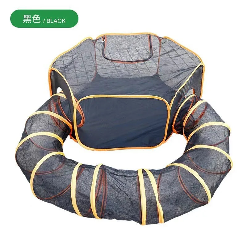 6-in-1 Portable Outdoor Pet Tame Cage Tunnels Houses Portable Foldable Kit for Cats Dogs Enclosure Play Tent Pen Pet Products