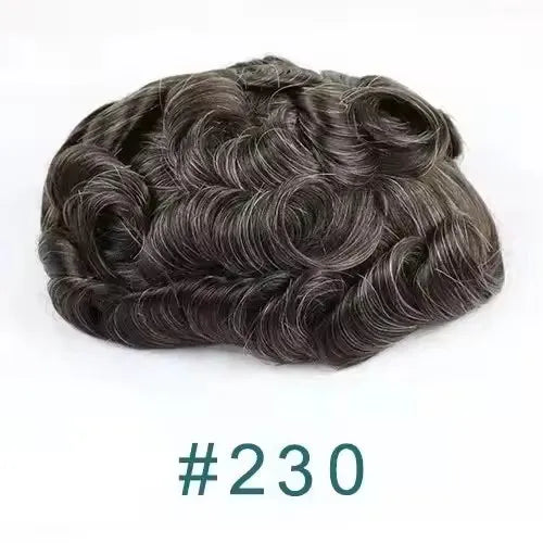 Super Ultra Thin Skin 0.02mm 80-100%Density Men Toupee Brown Black 210# Human Hair System Undetectable Natural Hairline Prosthes