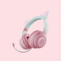 Cat Ear Headphones Bluetooth 5.1 Wireless Earphones with RGB Light Detachable Mic 40mm Stereo Drivers for Gaming Calls & Music