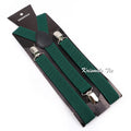 Fashion Men Kids Turquoise Green Suspender Bowtie Sets Elastic Solid Color Y - back Straps Butterfly - Visuel 14 | SAMAG