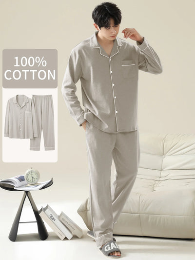 Men's 100% cotton long sleeved four season plus size | SAMAG