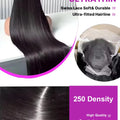 300 High Density Hd 13x4 13x6 Bone Straight Human Hair Lace Front Wigs Pre Plucked Baby Hair Brazilian 40 46 Inch 360 Full Lace Frontal Wigs For Black Women 100% Real Human Hair Natural Black Color