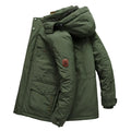 Men's Casual Winter Thick Warm Parkas Windproof Overcoats Male Military Fleece-lined Hooded Down Jackets Outdoors Long Coats