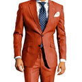 Men's Classic Stripe Suits 2 Piece ( Blazer+Pants ) Notch Lapel 2 Buttons Slim Fit Jacket & Trousers for Business Casual Wedding