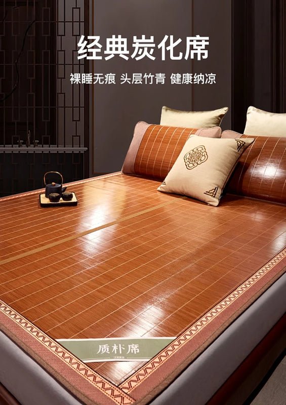 Balcony mat Bamboo mat summer mat dual-use foldable household single bed student dormitory bamboo summer straw mat double-sided