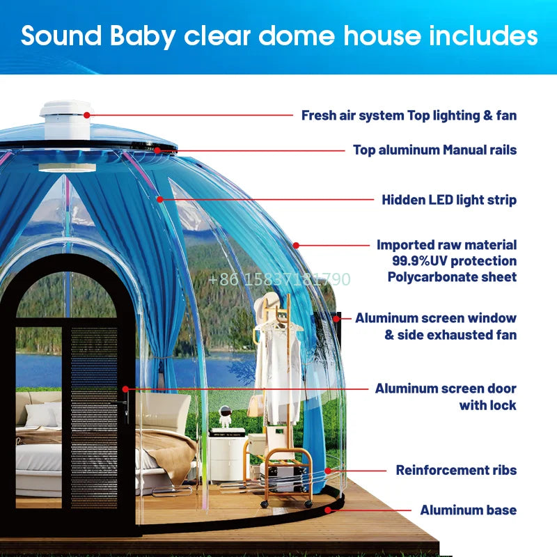 Waterproof Starry Sky Room China Oval Impact Resistance PC Star Bubble Transparent House Starry Sky Room for Hotel and Party
