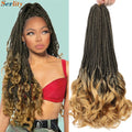 14 18 24 Inch French Curl Crochet Braids 1B 30 27 33 350 613 Bug 12 Colors Ombre Pre Braided Box Braids Crochet French Curl Hair