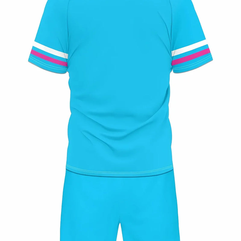 Men's summer new casual breathable short sleeved T - shirt set sports two - piece - View 3 | SAMAG