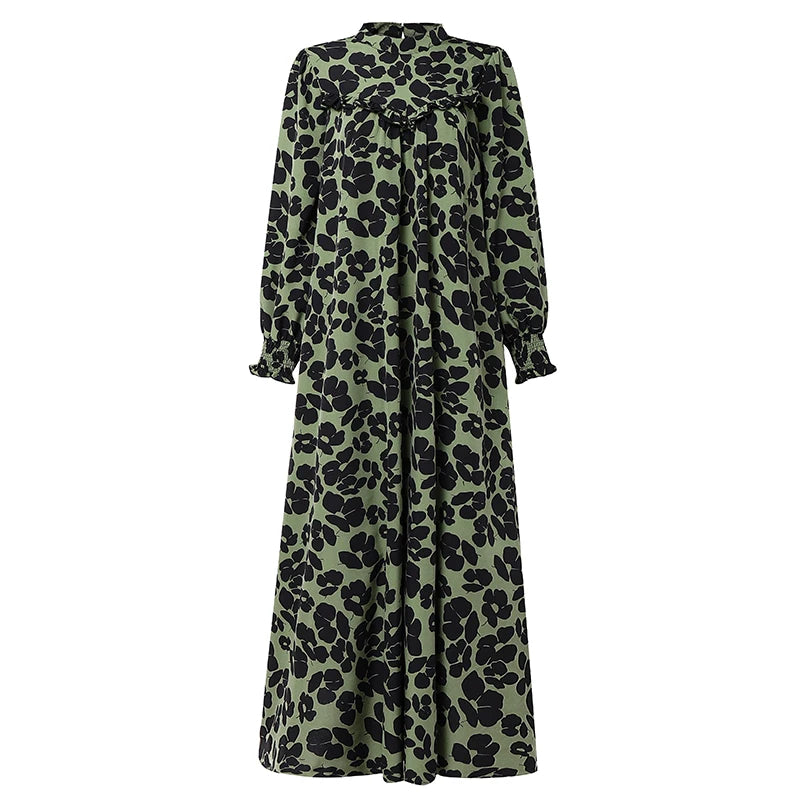 Women's Modest Fashion Muslim Long Dress Floral Print | SAMAG