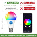 15W 18W E27 Tuya Bluetooth Smart Bulb lamps 110V 220V Led RGBCW Light APP Control Timing Smart Life APP Adjust Music Rhythm