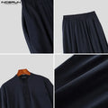 INCERUN Men's Sets Solid O - neck Short Sleeve T Shirt Pants Two Piece Streetwear Casual Fashion Matching - View 6 | SAMAG