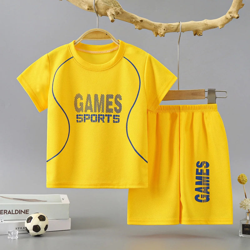 1Set Boy Girl Leisure Set Children Letter Quick Drying - View 6 | SAMAG
