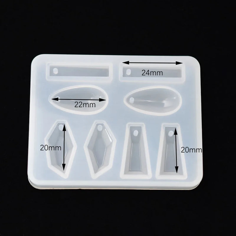 SNASAN Cute Beads Cube Triangle Silicone Mold For Jewelry Earrings Pendant Making Resin UV Epoxy Resin Molds Crafts DIY Tool