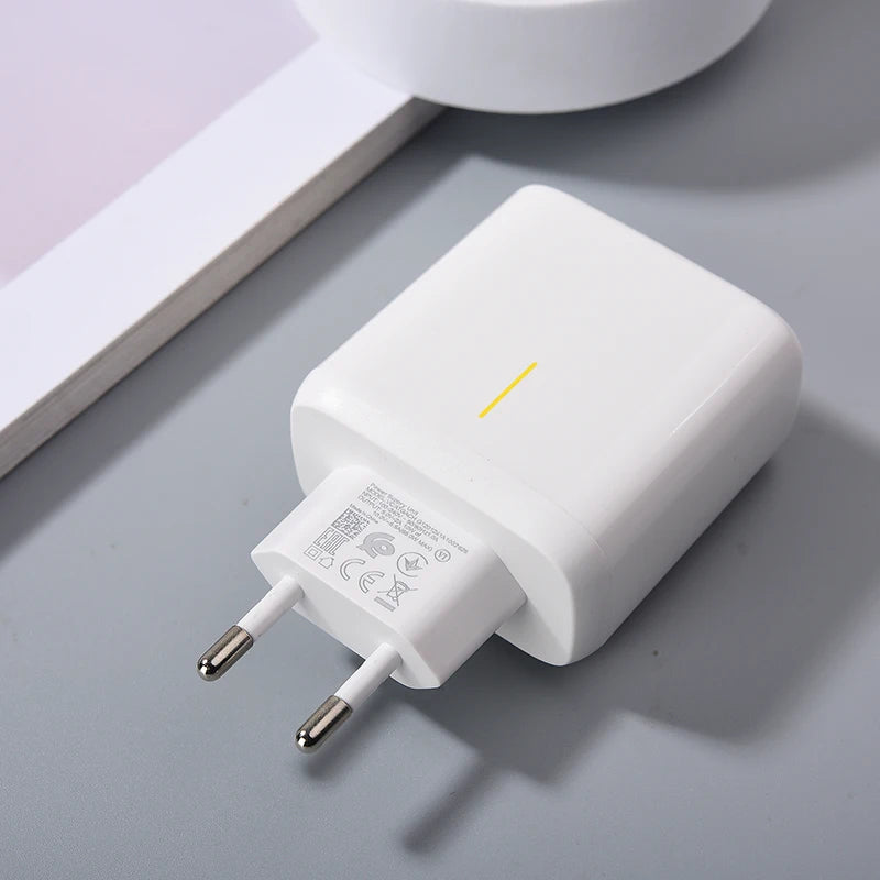 Original 65W OPPO Supervooc Charger EU Fast Charging Adapter For OPPO Reno 5 6 7 Pro Find X9 X8 X7 X6 X3 Pro K9 K10 Type-C Cable