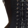 Annzley's new patent leather metal ring decoration with steel bone waist zipper corset for outer wear punk half chest waist seal